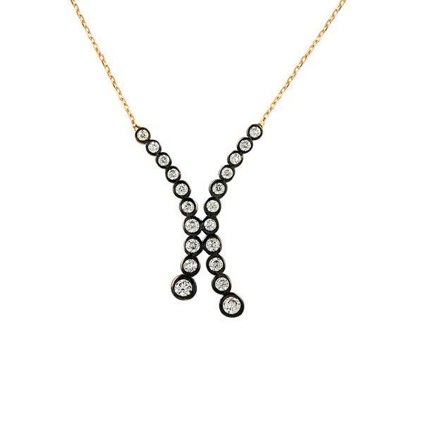 Elmas Montürlü 14 Ayar Altın Kolye