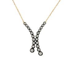 Elmas Montürlü 14 Ayar Altın Kolye