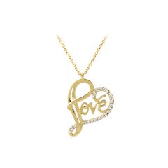 Love Kalp 14 Ayar Altın Kolye