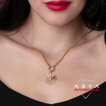 Papatya Kolye 14 Ayar Altın