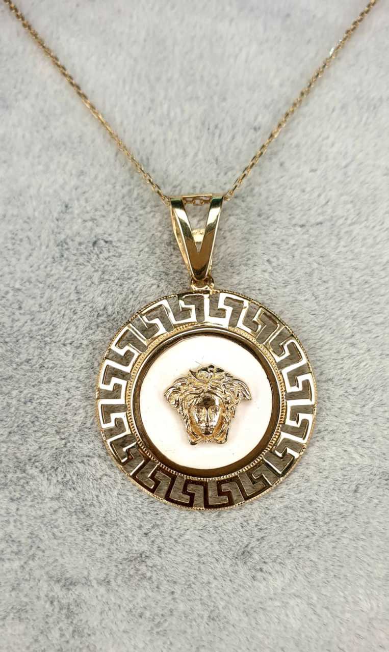 Medusa Figürlü Kolye Gümüş Zincir Hediyeli