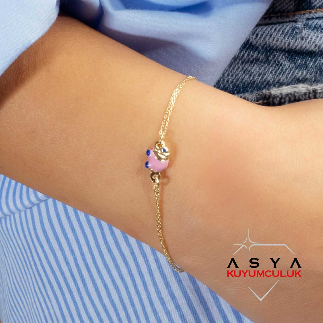 ASYA KUYUMCULUK Fil Figürlü 14 Ayar Altın Spor Bileklik 1,25 Gram