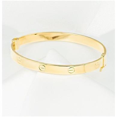 14 Ayar Altın Taşsız Cartier Kelepçe Bilezik