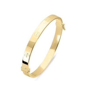 14 Ayar Altın Taşsız Cartier Kelepçe Bilezik