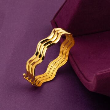 Ajda Kelepçe Bilezik Zikzak 14 Ayar Altın